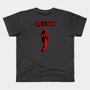 Christian saxophone player (saxophonist) in red and black color Kids T-Shirt